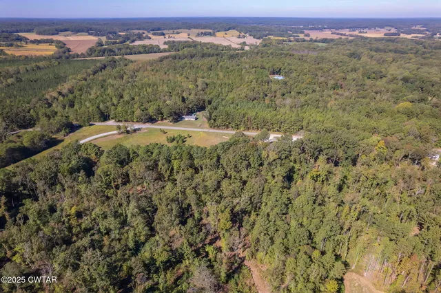 an aerial view of a houses with a yard