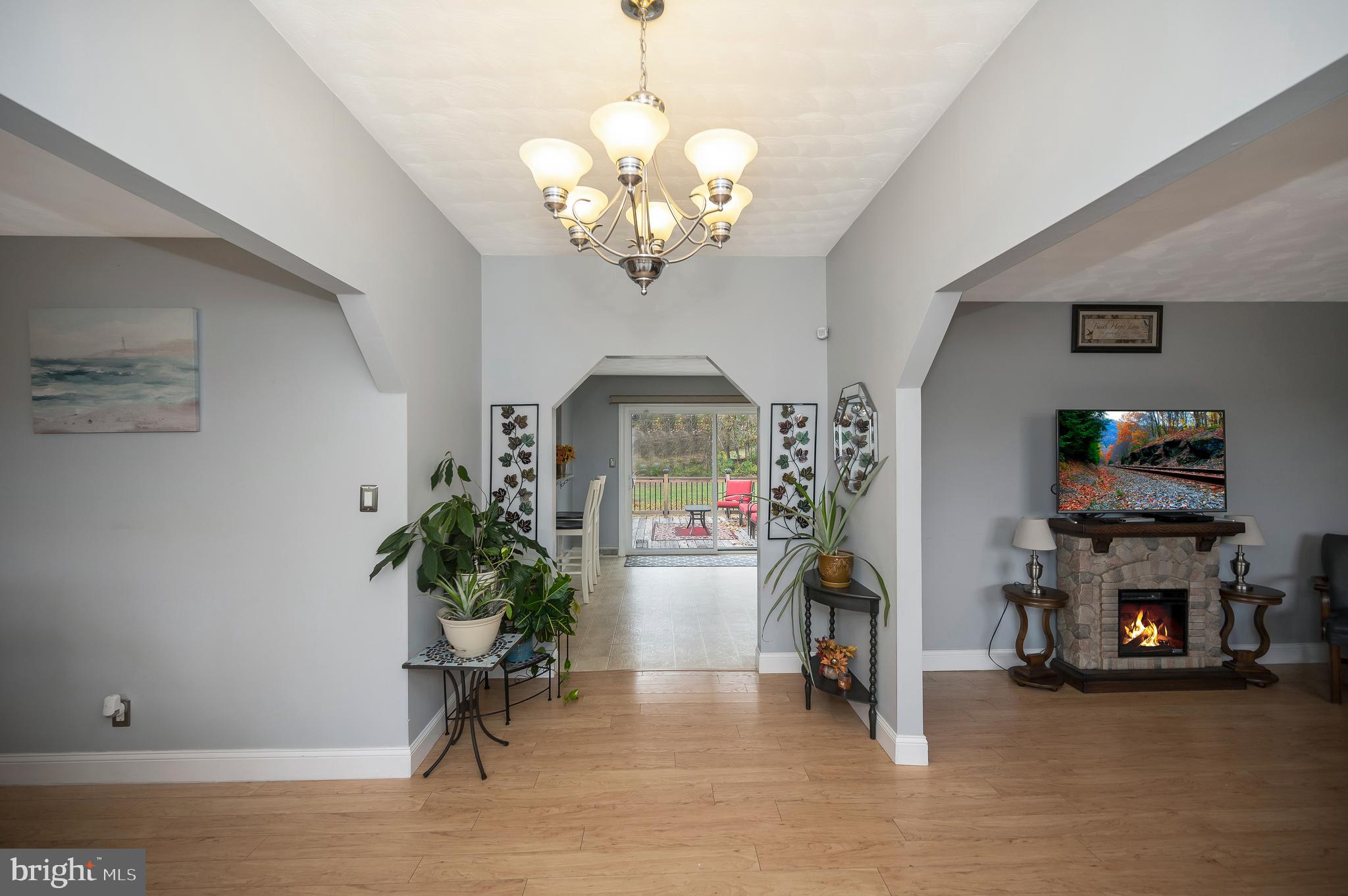 Inviting foyer: View from front door looking in.
