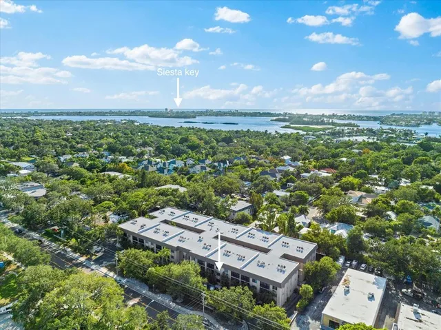 an aerial view of a city