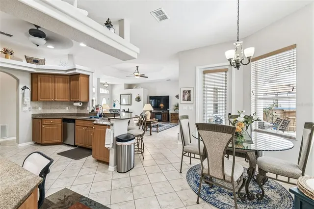 a kitchen with lots of counter top space