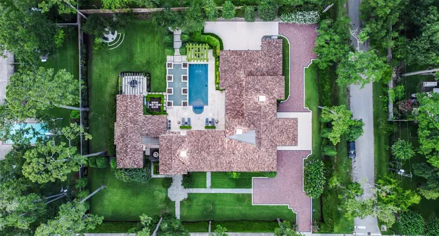an aerial view of a house