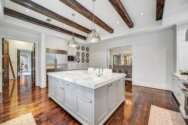 a view of a living room and dining room