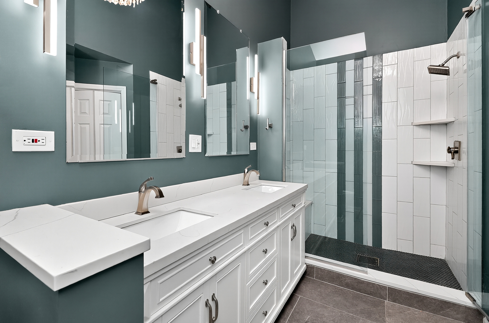 110 Harper Lane Lemont, IL 60439 - Photo 15 of 29 a bathroom with a double vanity sink and mirror