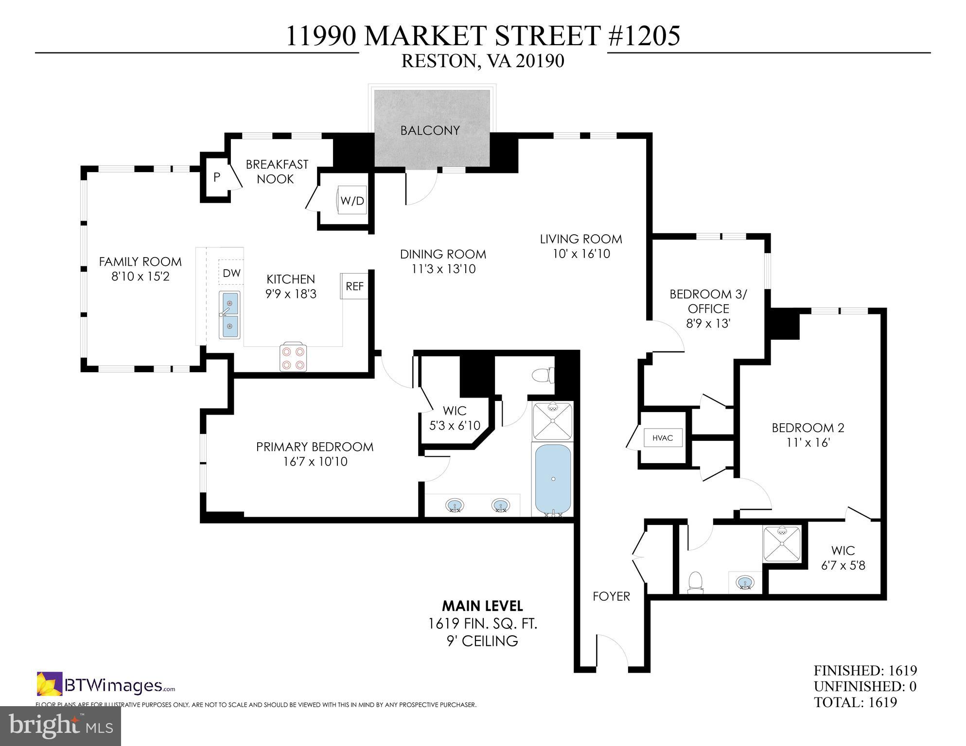 11990 Market Street, Unit 1205 Reston, VA 20190 - Photo 72 of 72 Potomac Floor Plan