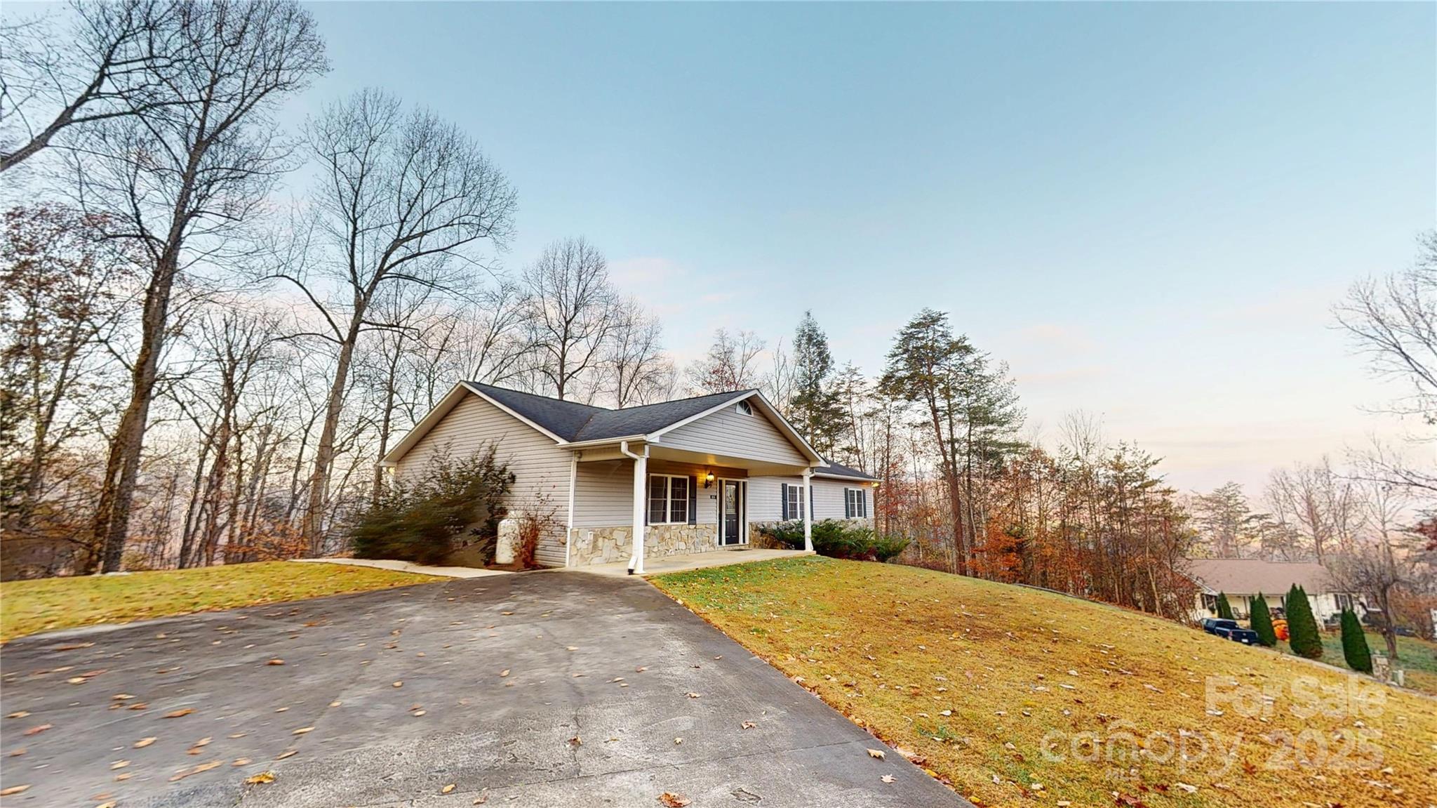 89 Bobcat Path Marion, NC 28752 - Photo 41 of 48 a front view of house with yard and trees around