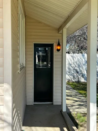 a view of a door of the house