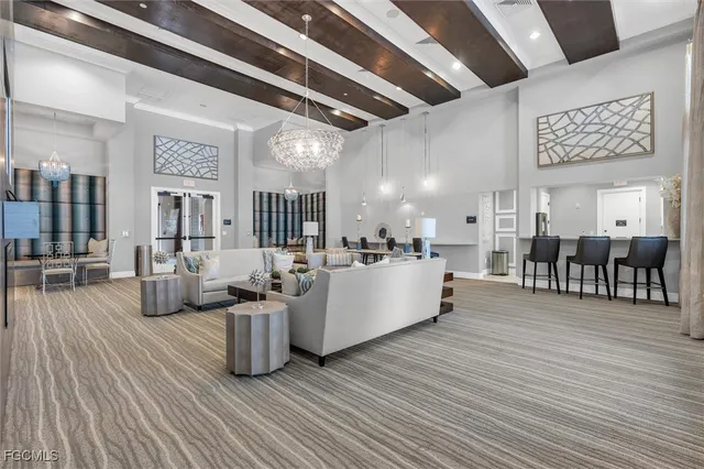 an aerial view of a building with a garden and plants