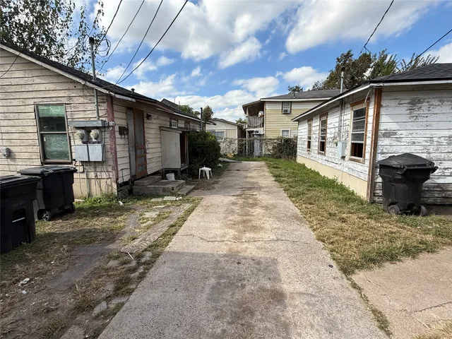 a front view of a house with patio