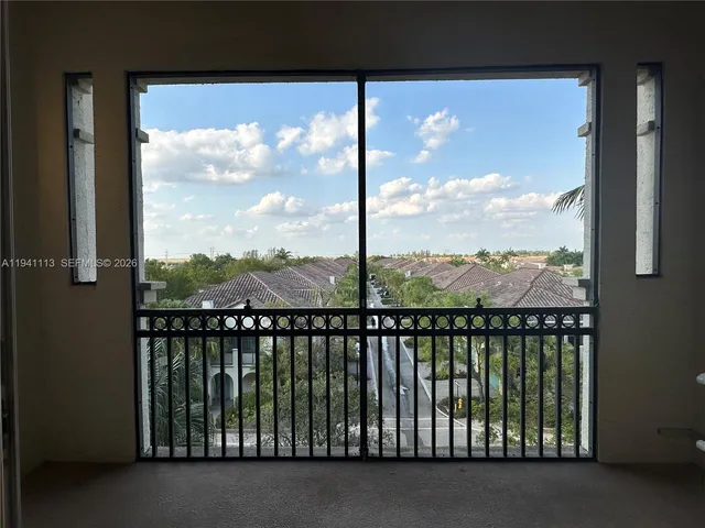 a view of a city from a balcony