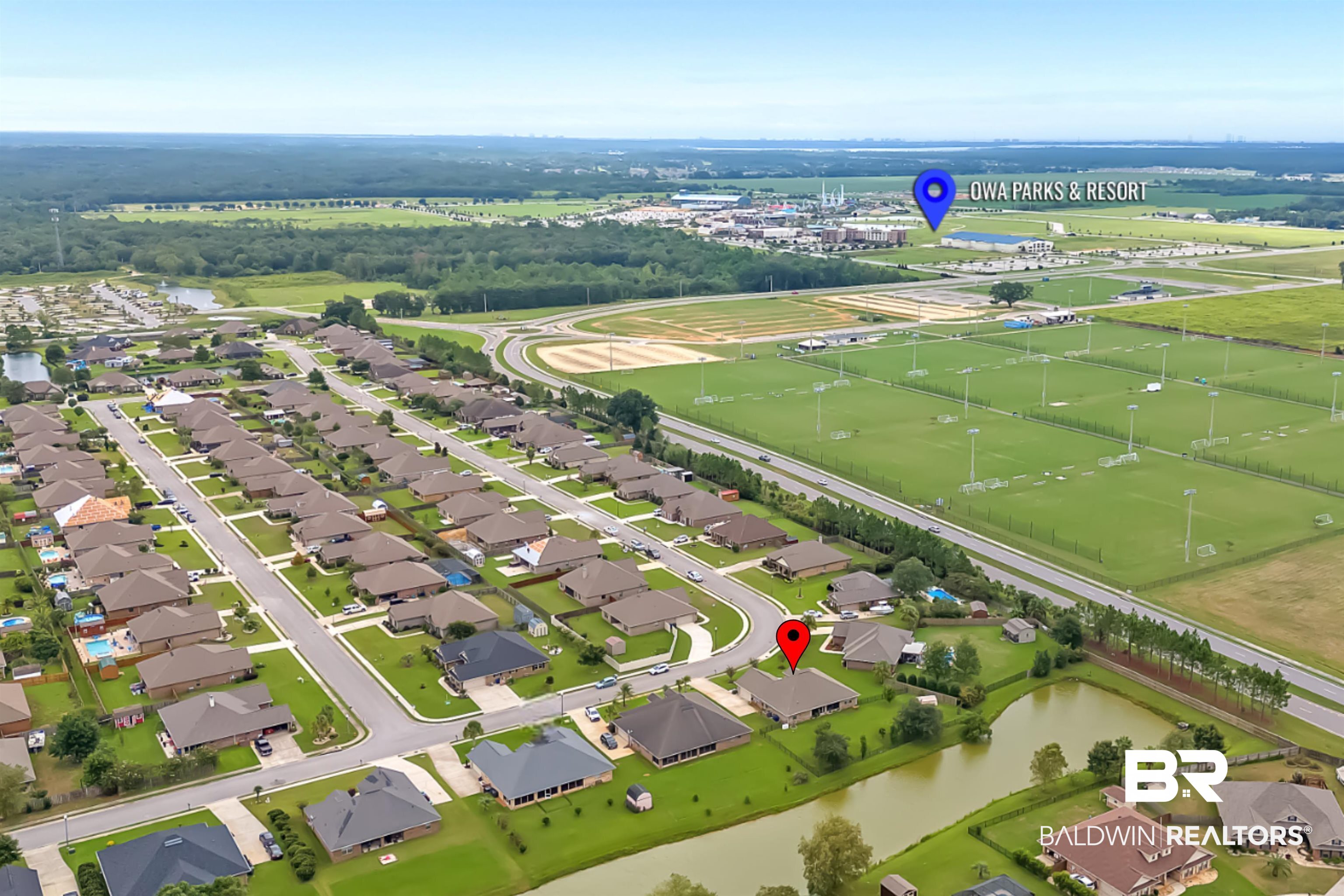 2033 Bourbon Street Foley, AL 36535 - Photo 3 of 57 Bird's eye view featuring a water view