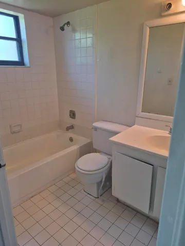 a bathroom with a toilet a sink and bathtub