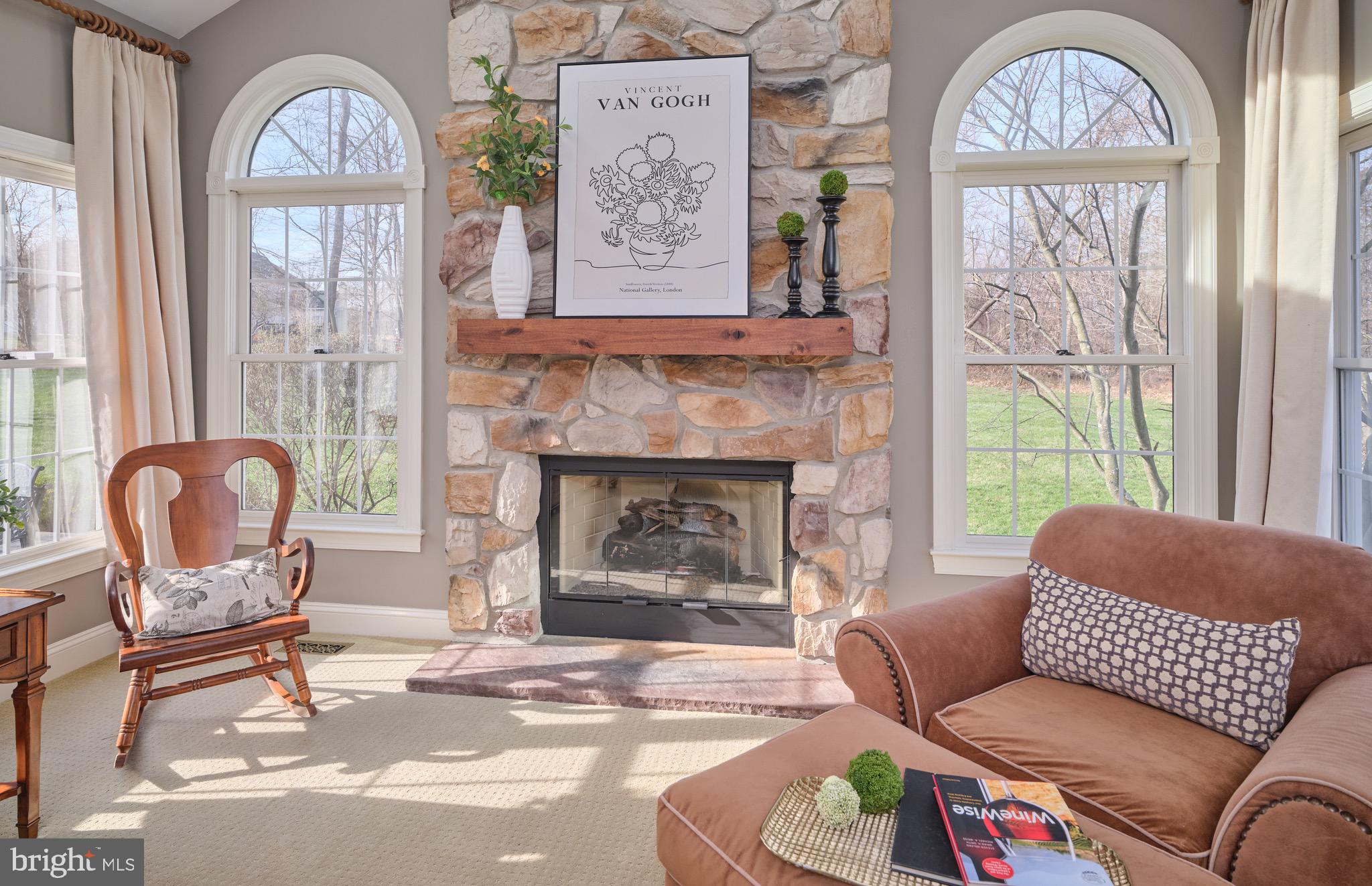 1052 South Kimbles Road Yardley, PA 19067 - Photo 26 of 74 Stone gas fireplace