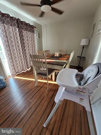 a outdoor space with wooden floor