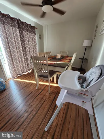 a outdoor space with wooden floor