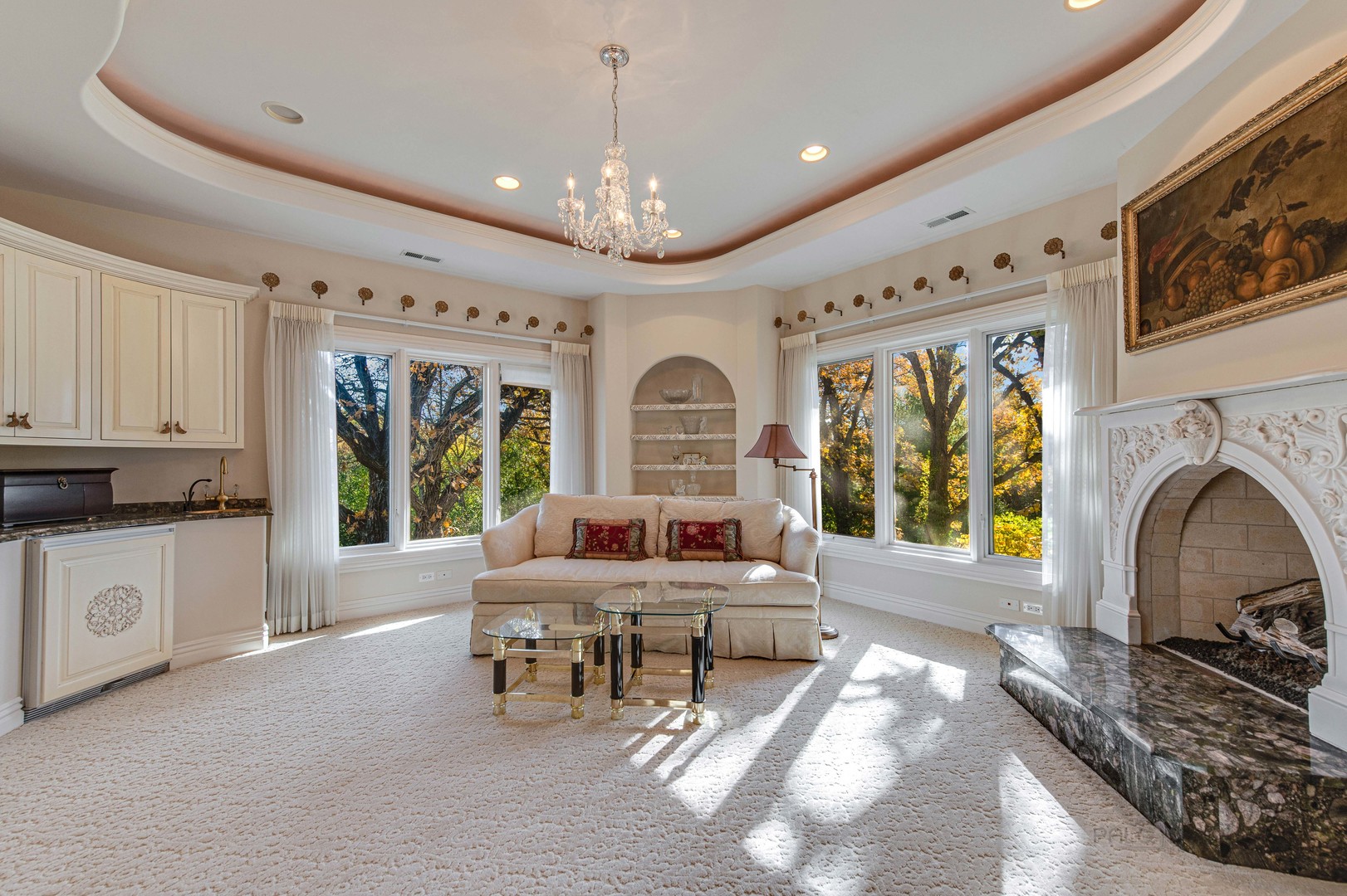 10 West Westleigh Road Lake Forest, IL 60045 - Photo 35 of 59 a living room with furniture a fireplace and a large window