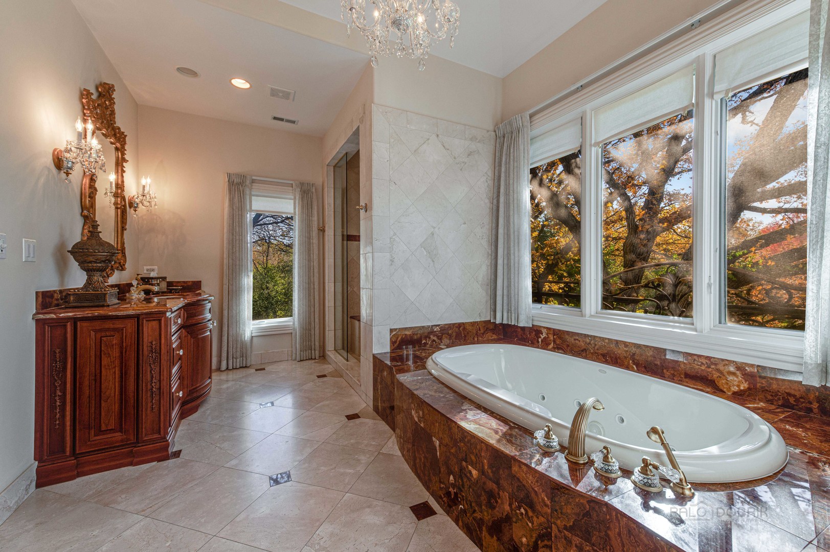10 West Westleigh Road Lake Forest, IL 60045 - Photo 38 of 59 a spacious bathroom with a tub and a large mirror