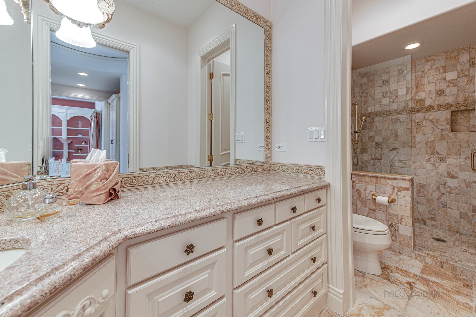10 West Westleigh Road Lake Forest, IL 60045 - Photo 50 of 59 a bathroom with a granite countertop sink a toilet and a shower