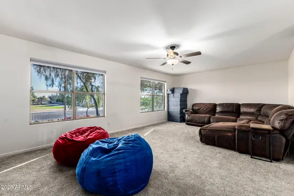 a living room with furniture