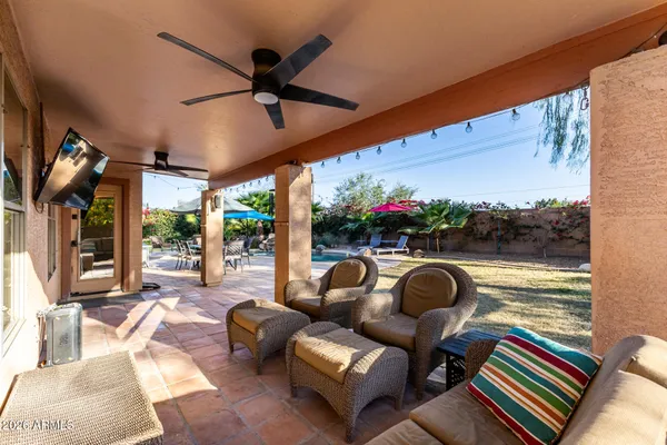 a outdoor living space with furniture and garden view