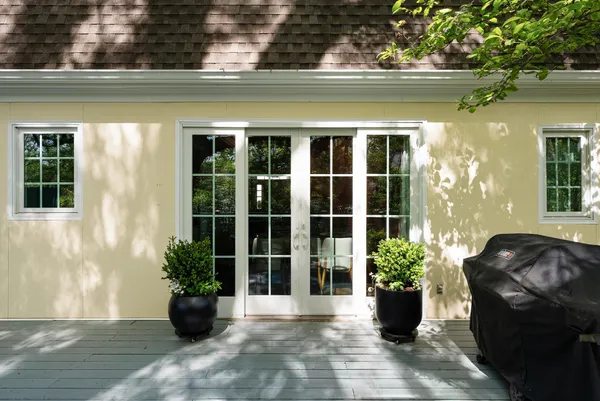 a view of a entryway door front of house
