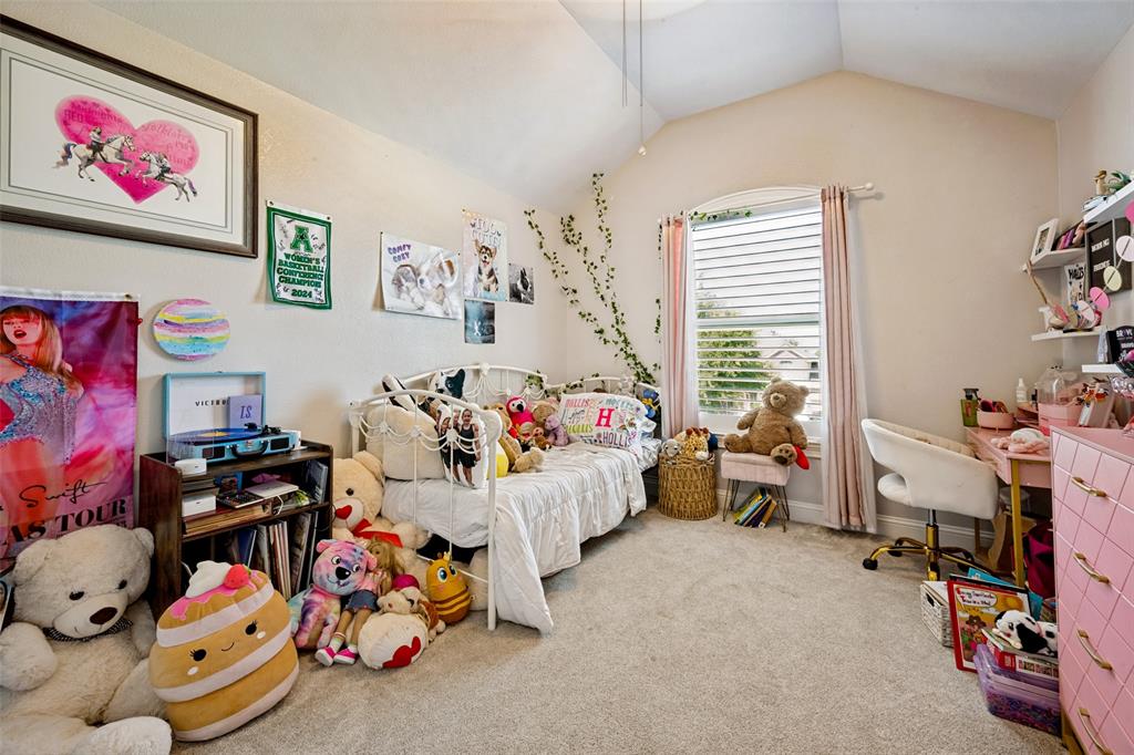 3105 Union Lake Road Denton, TX 76210 - Photo 15 of 27 Spacious room featuring vaulted ceilings and neutral-toned carpeting