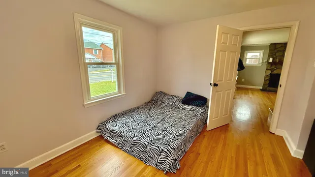 a living room with a rug