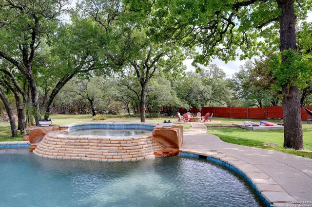 a view of backyard with tree