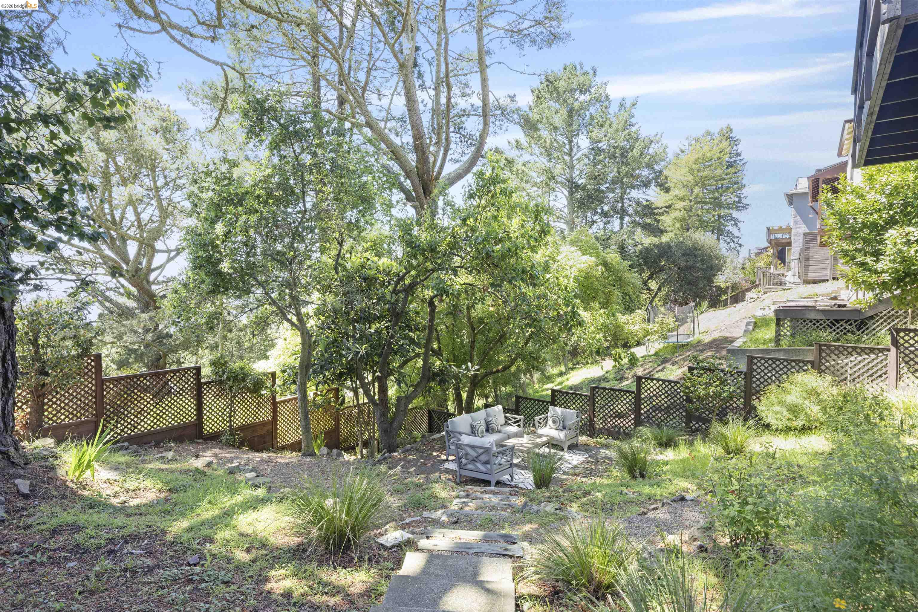 1170 Sterling Avenue Berkeley, CA 94708 - Photo 45 of 52 Fenced backyard with outdoor lounge area and a patio
