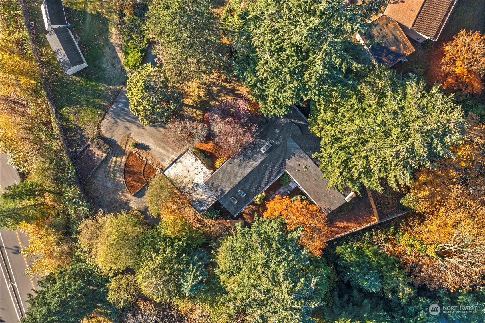 11030 Circle Drive Bothell, WA 98011 - Photo 37 of 38 an aerial view of a house with a yard and trees