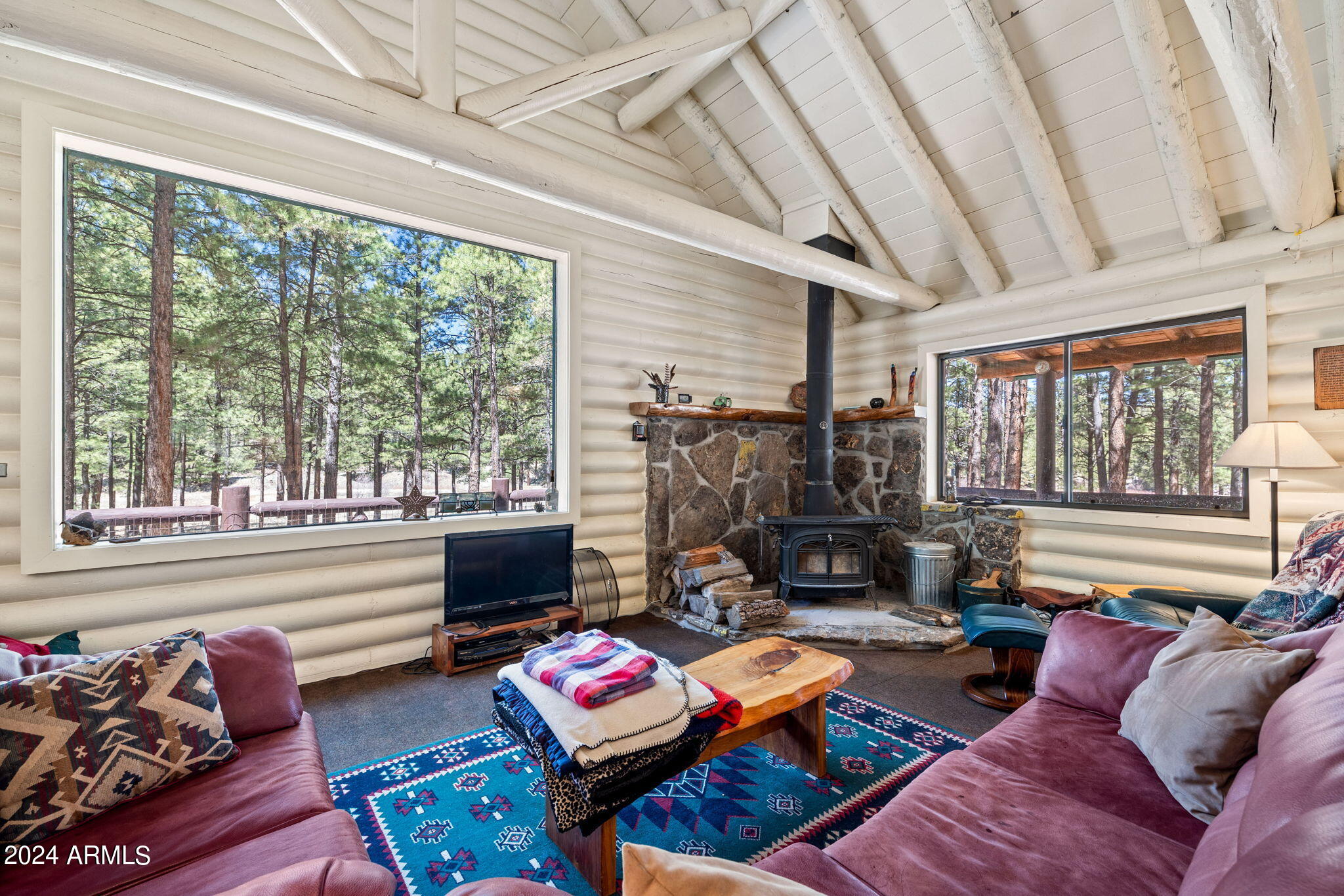 9 County Road Greer, AZ 85927 - Photo 22 of 33 a living room with furniture and a fireplace