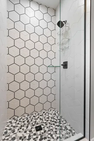 a bathroom with a shower