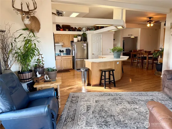 a living room with furniture