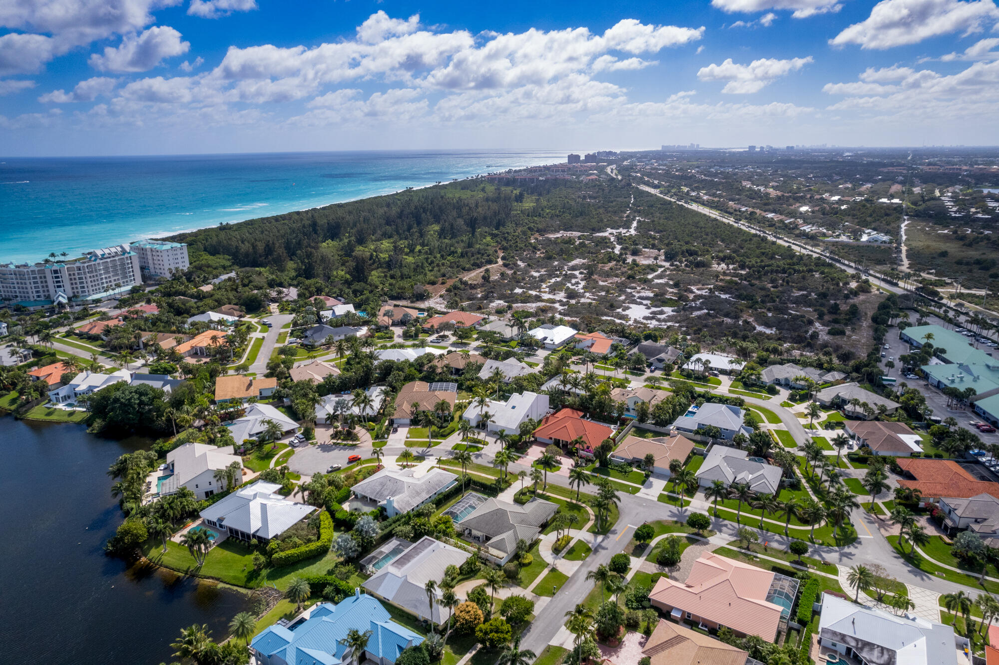 an aerial view of multiple house