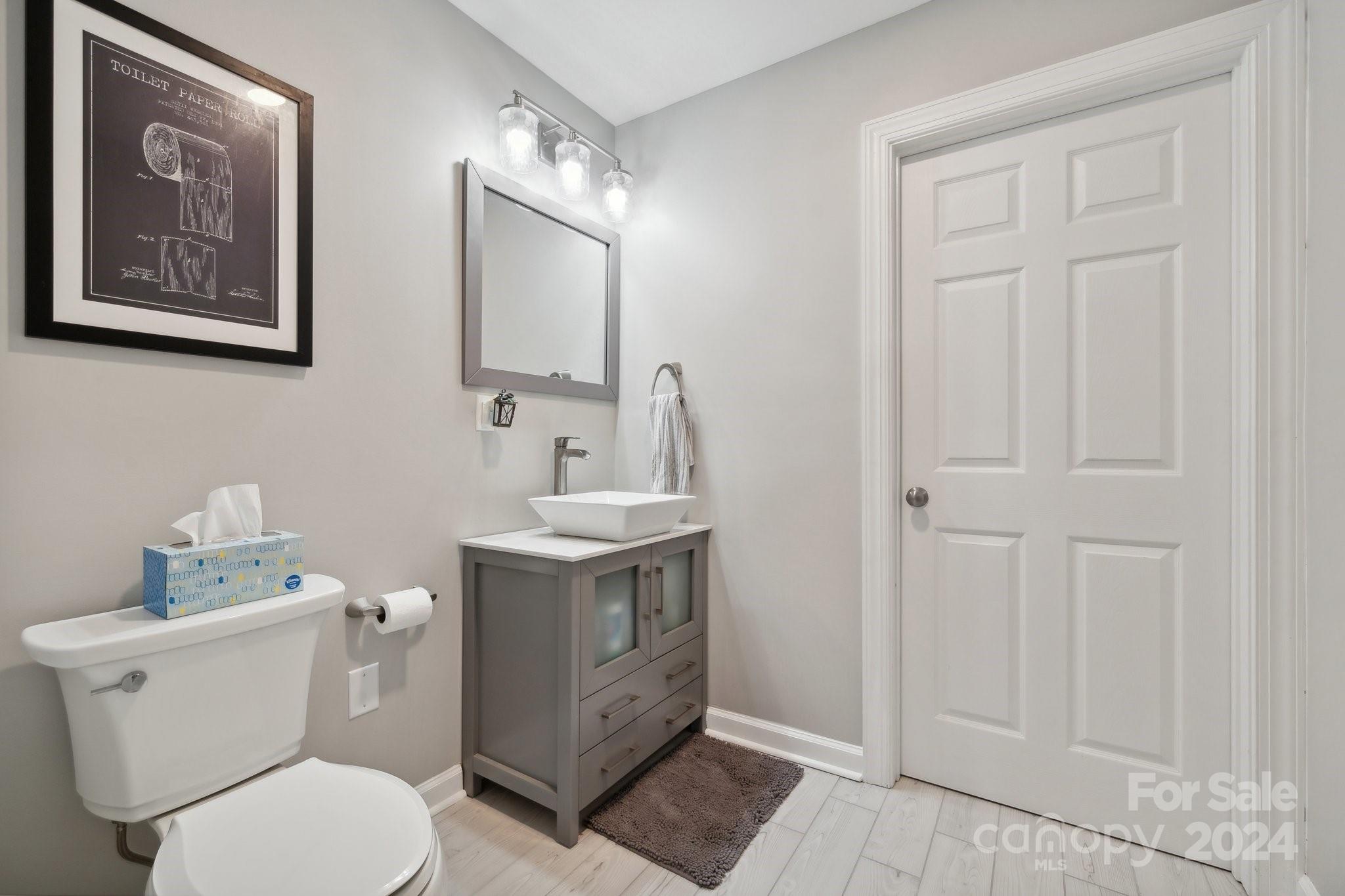 8610 Brentfield Road Huntersville, NC 28078 - Photo 35 of 48 a bathroom with a toilet a sink and mirror