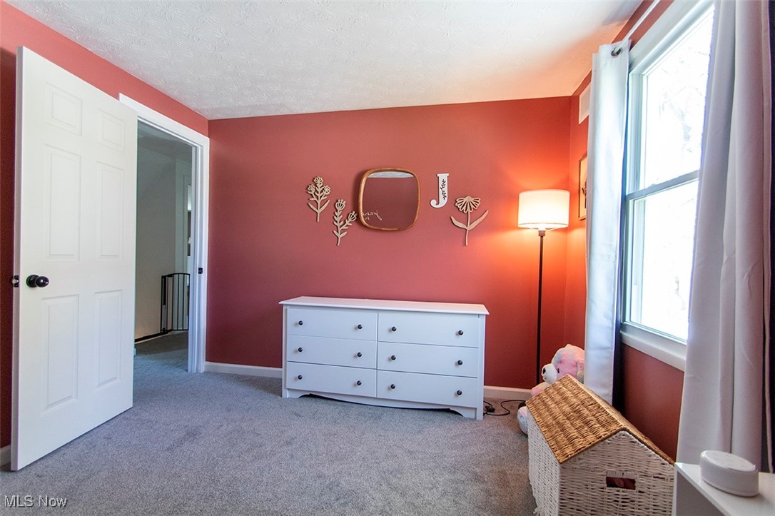 2449 Audubon Road Akron, OH 44320 - Photo 22 of 33 Living area featuring a textured ceiling, carpet, and baseboards