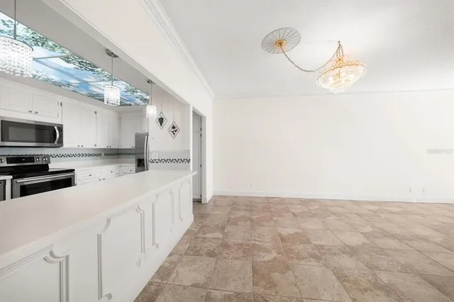 a view of a big room with a big yard and plants