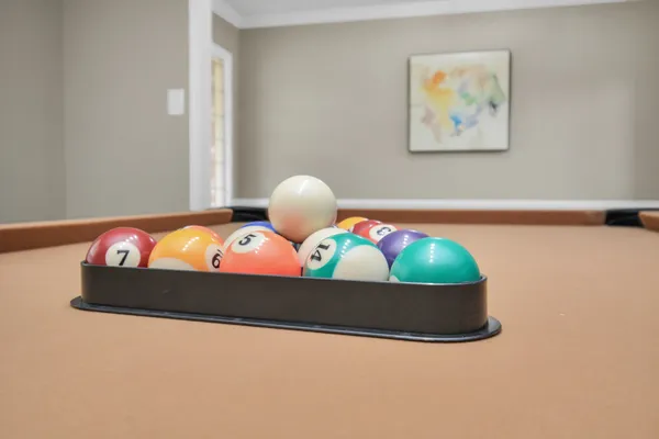 a living room with furniture