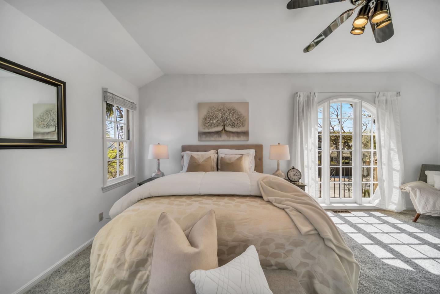 132 Dwight Road Burlingame, CA 94010 - Photo 32 of 69 a bedroom with a large bed and a window