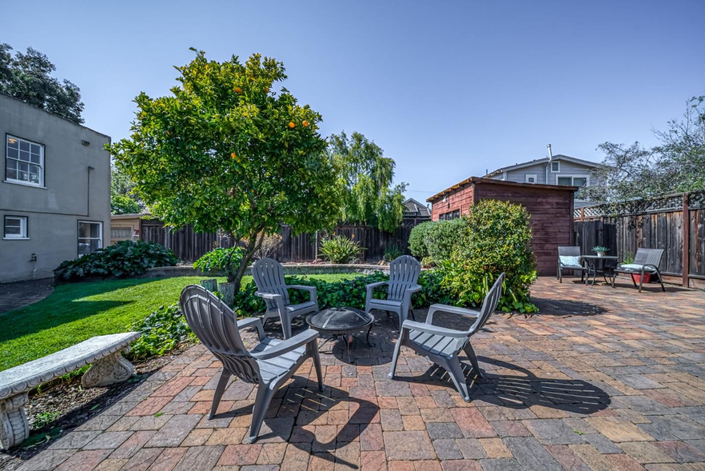 132 Dwight Road Burlingame, CA 94010 - Photo 52 of 69 a view of a backyard with sitting area furniture and garden
