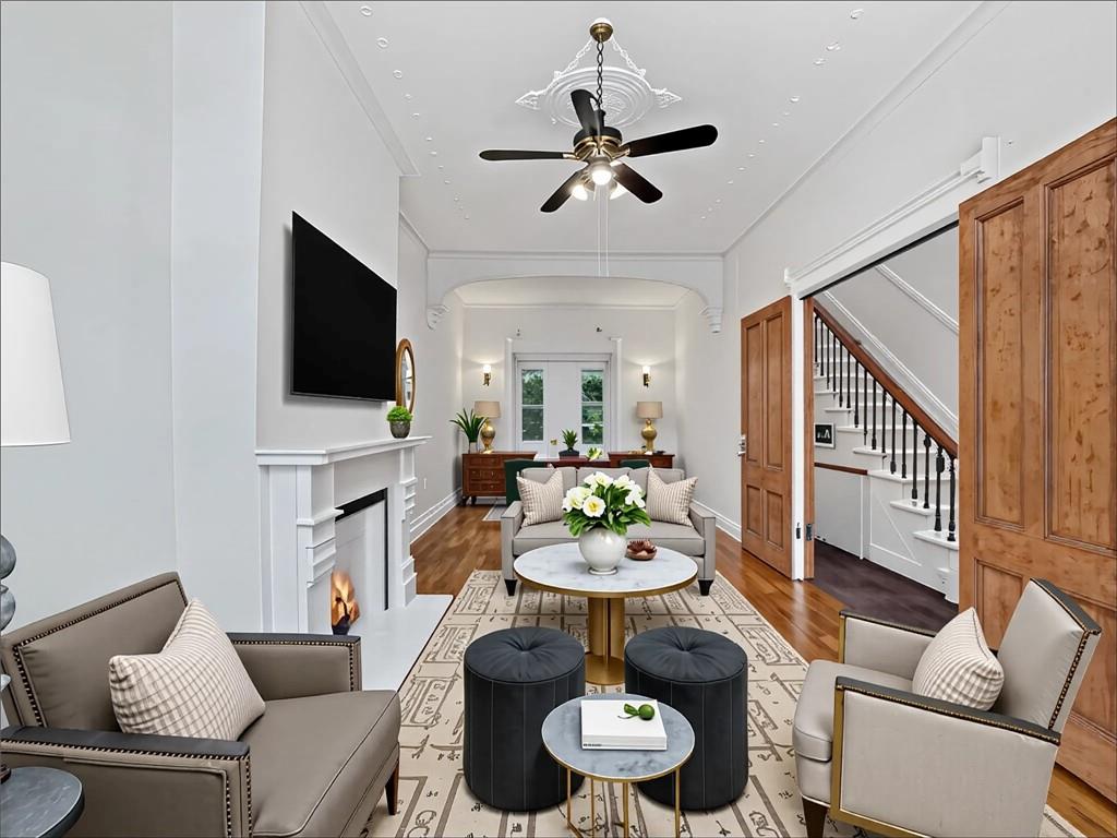 13 Windsor Place Brooklyn, NY 11215 - Photo 14 of 40 a living room with furniture and a flat screen tv