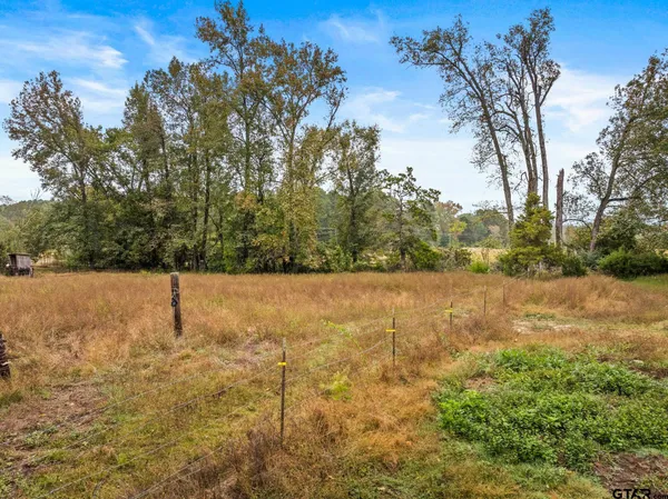 an aerial view of a house with a garden
