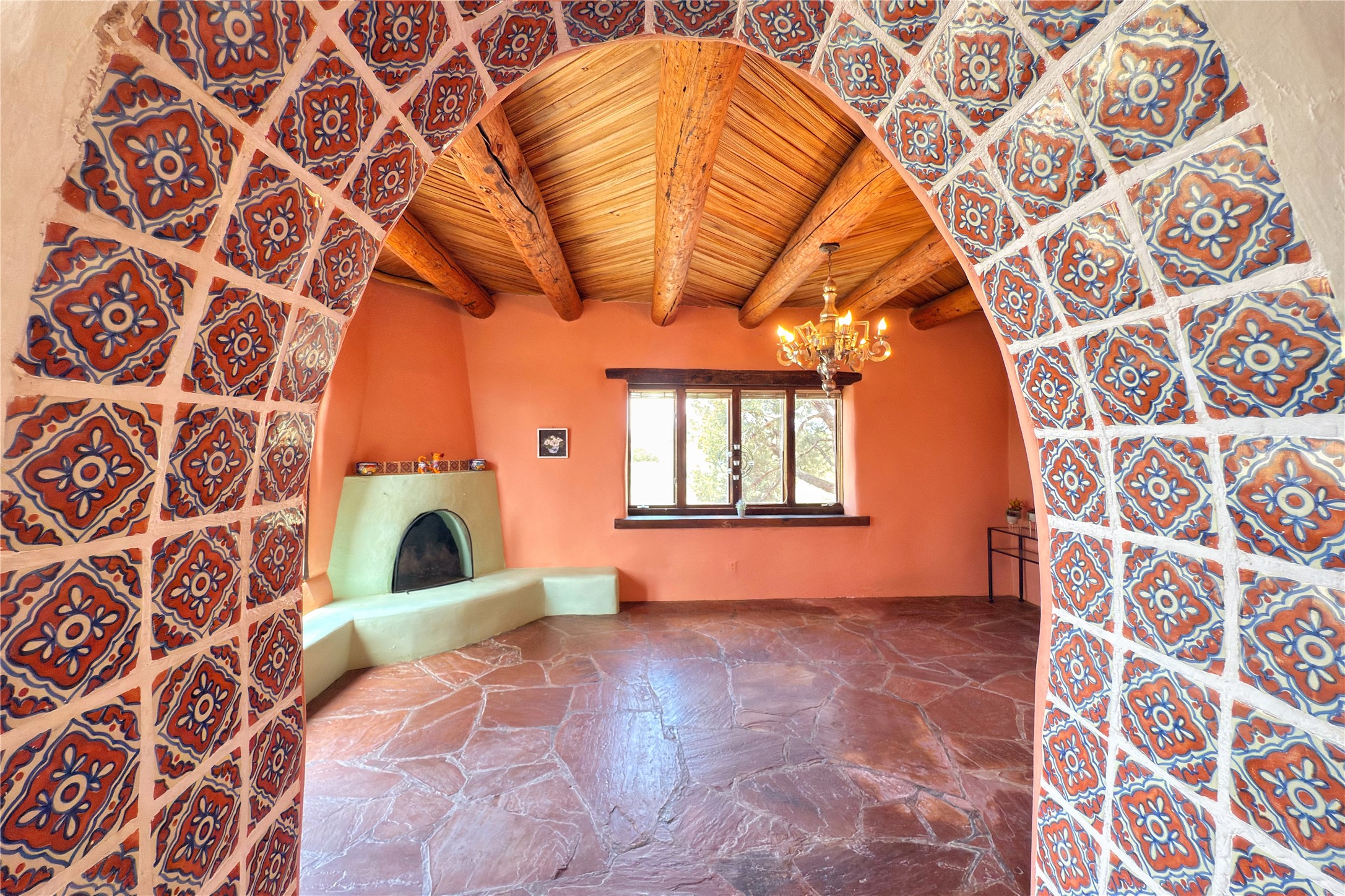 54 Rons Road Santa Fe, NM 87508 - Photo 20 of 99 Custom tile inlay entryway into living room