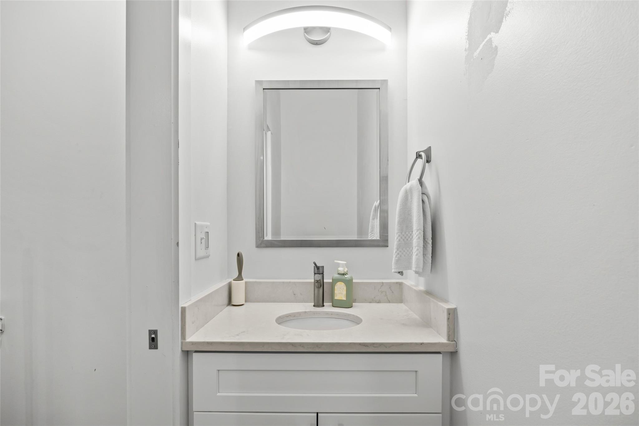 1108 North Alexander Street Charlotte, NC 28206 - Photo 19 of 37 a bathroom with a sink vanity and a mirror