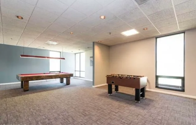 a view of a lake with a nearby beach