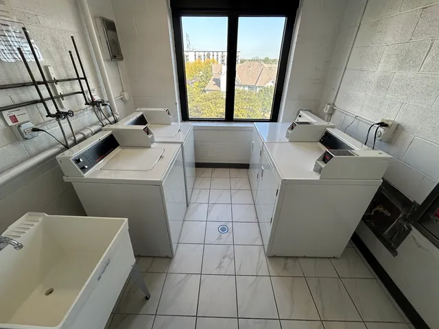 a view of a livingroom from a hallway