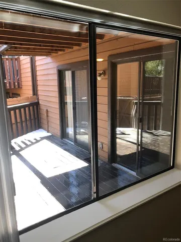 a view of a balcony door