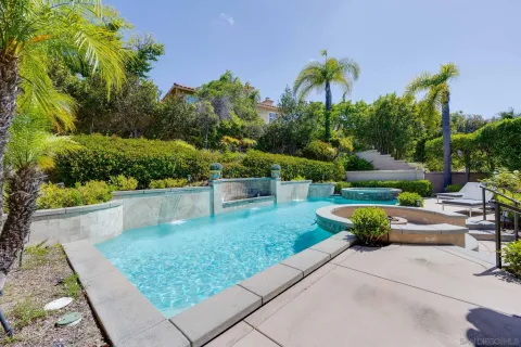 a view of a garden with a bench