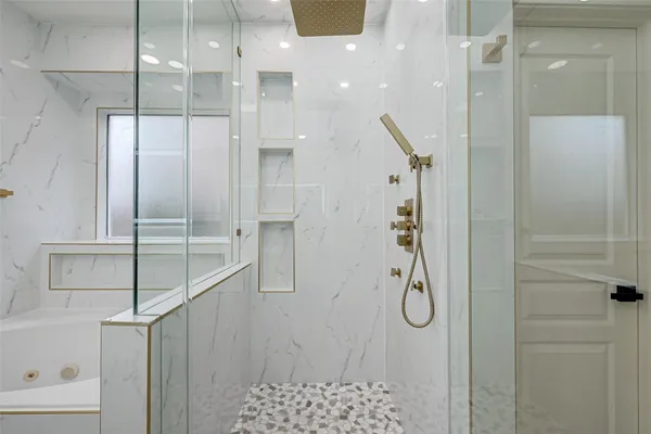a bathroom with a shower