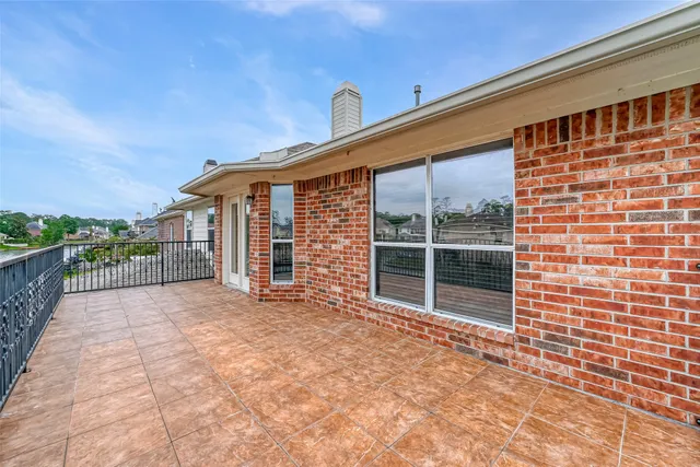 a view of a house with a large window