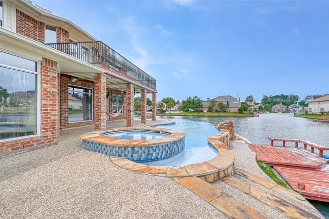 a outdoor space with pool and furniture